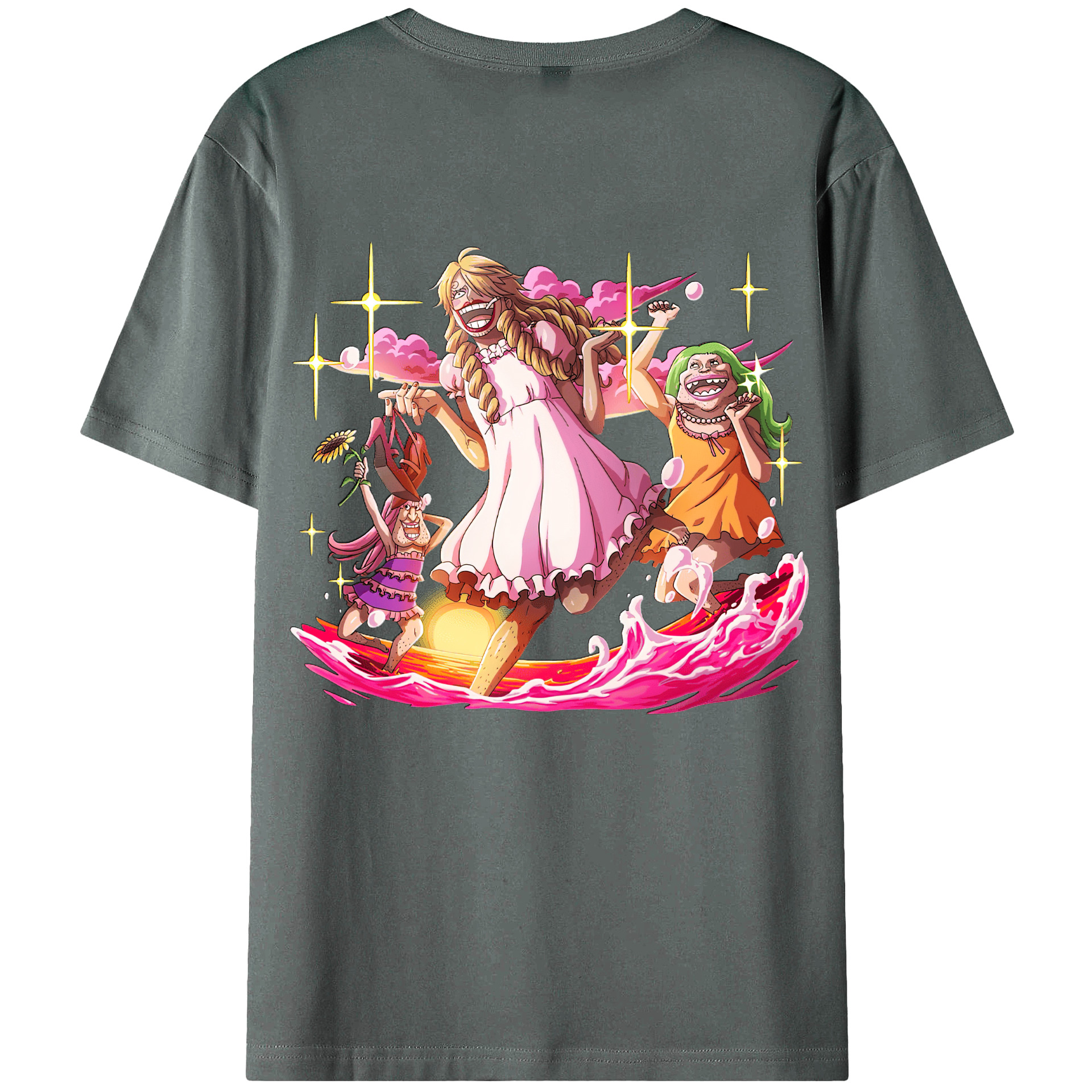（画像用） ワンピース サンジ ONE PIECE Sanji 綿100％ メンズ半袖Tシャツ（バックプリント） 通気性